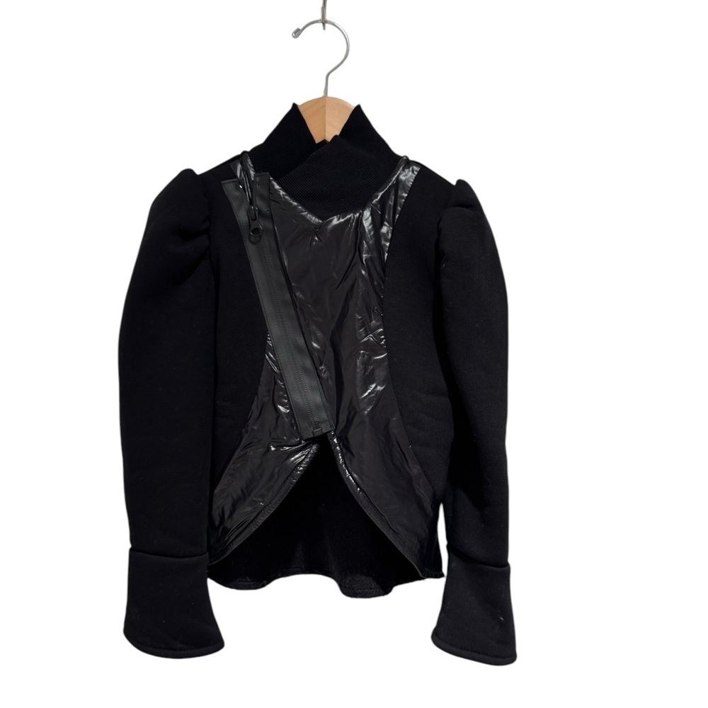 NASHA Black Kid’s Soft Sweater Moto Jacket - size 6-7